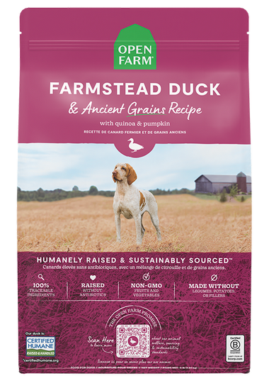 Farmstead Duck Ancient Grains Dog Kibble