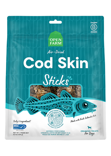 Icelandic Air-Dried Cod Skins Dog Treat Sticks