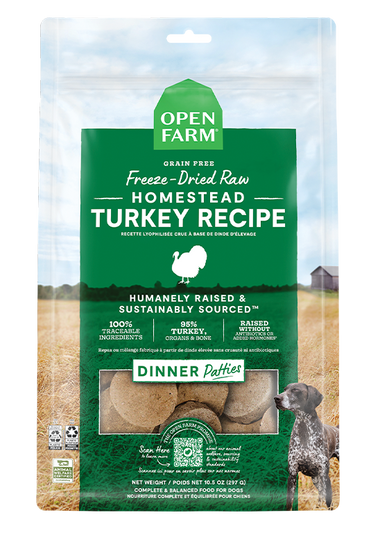 Homestead Turkey Freeze Dried Raw Patties for Dogs