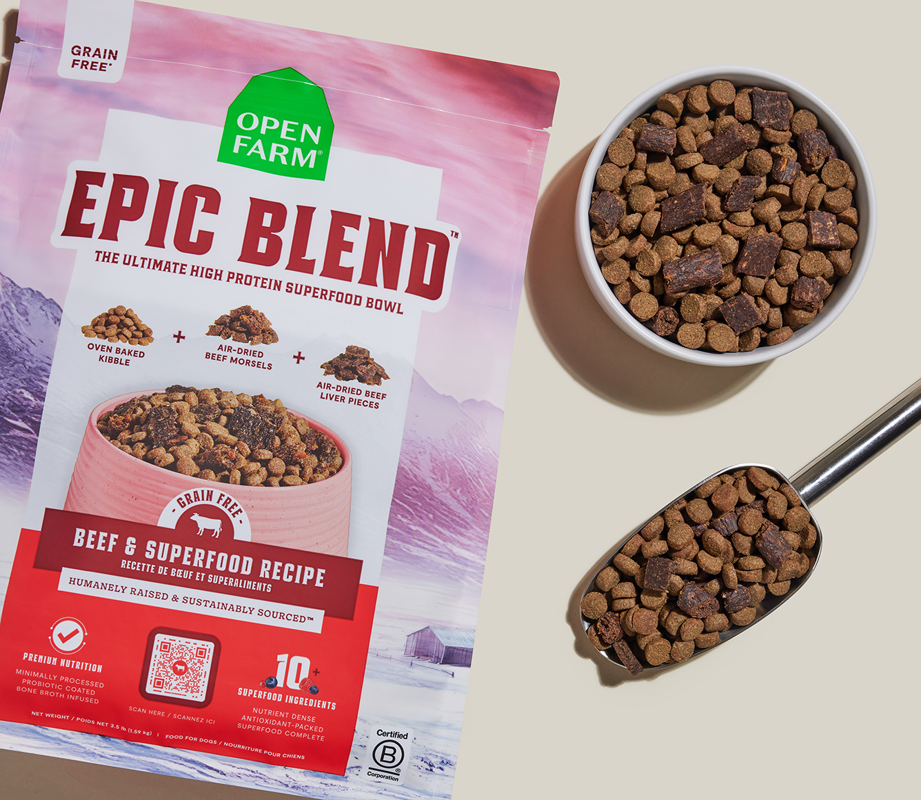 Epic Blend Beef & Superfood Grain-Free Dog Kibble
