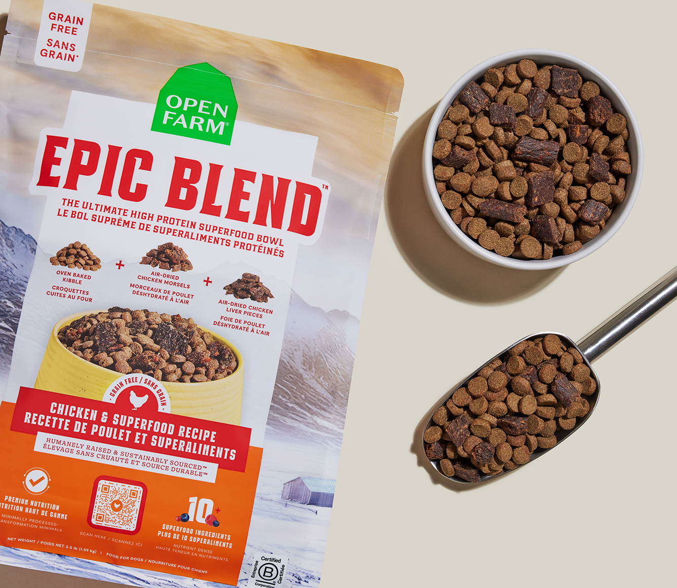Epic Blend Chicken & Superfood Grain-Free Dog Kibble