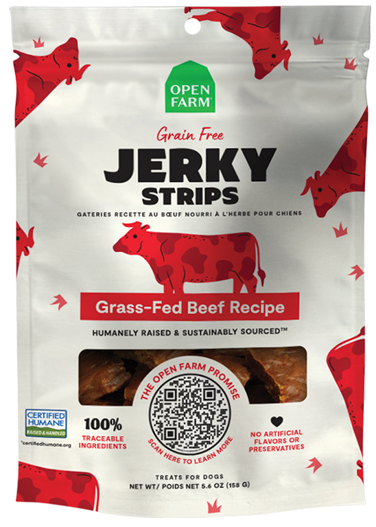 Grain-Free Grass-Fed Beef Jerky Strips by Open Farm