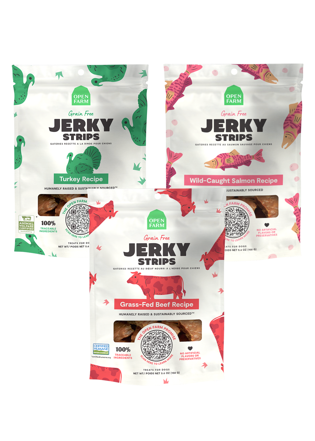 Jerky Strips Treat Variety Pack for Dogs by Open Farm