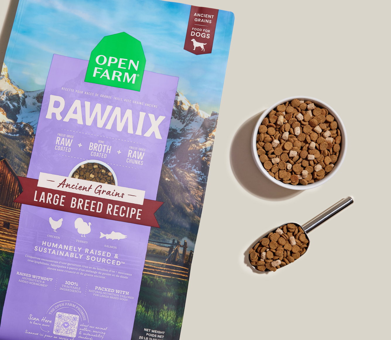 RawMix Large Breed Dog Food with Ancient Grains - Open Farm