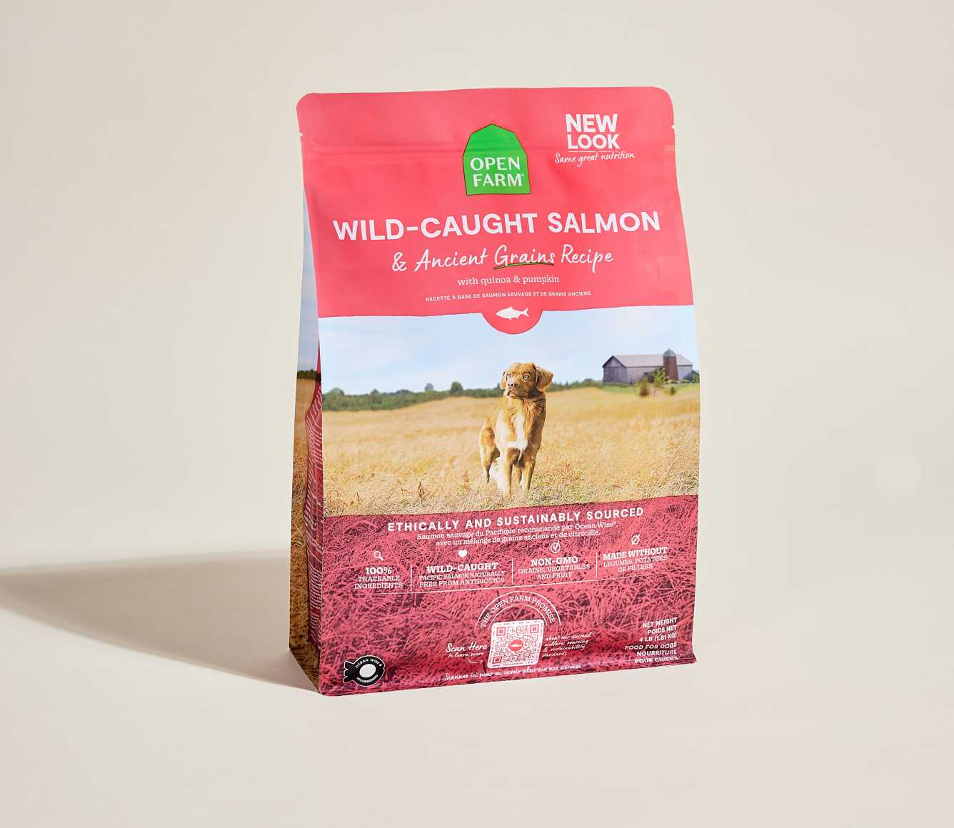 Wild Caught Salmon Dry Dog Food with Ancient Grains Open Farm