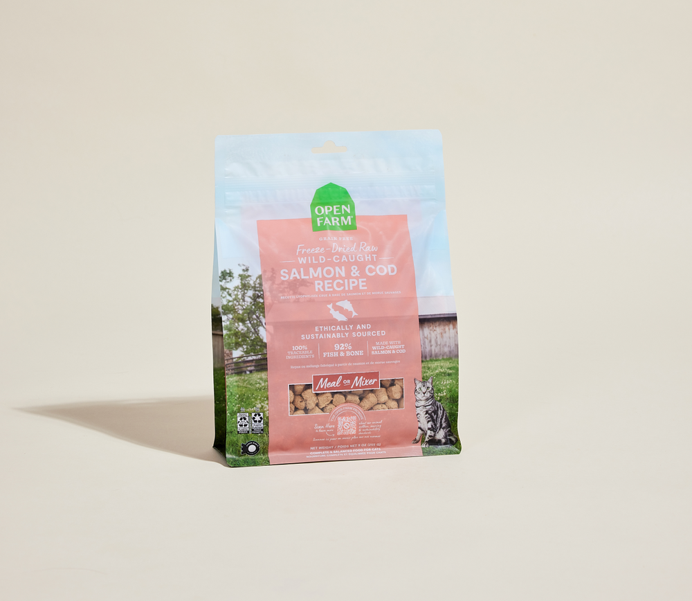Open Farm Wild-Caught Salmon & Cod Freeze-Dried Raw Morsels Cat Food