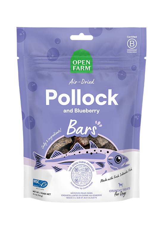 Icelandic Air-Dried Pollock & Blueberry Dog Treat Bars by Open Farm
