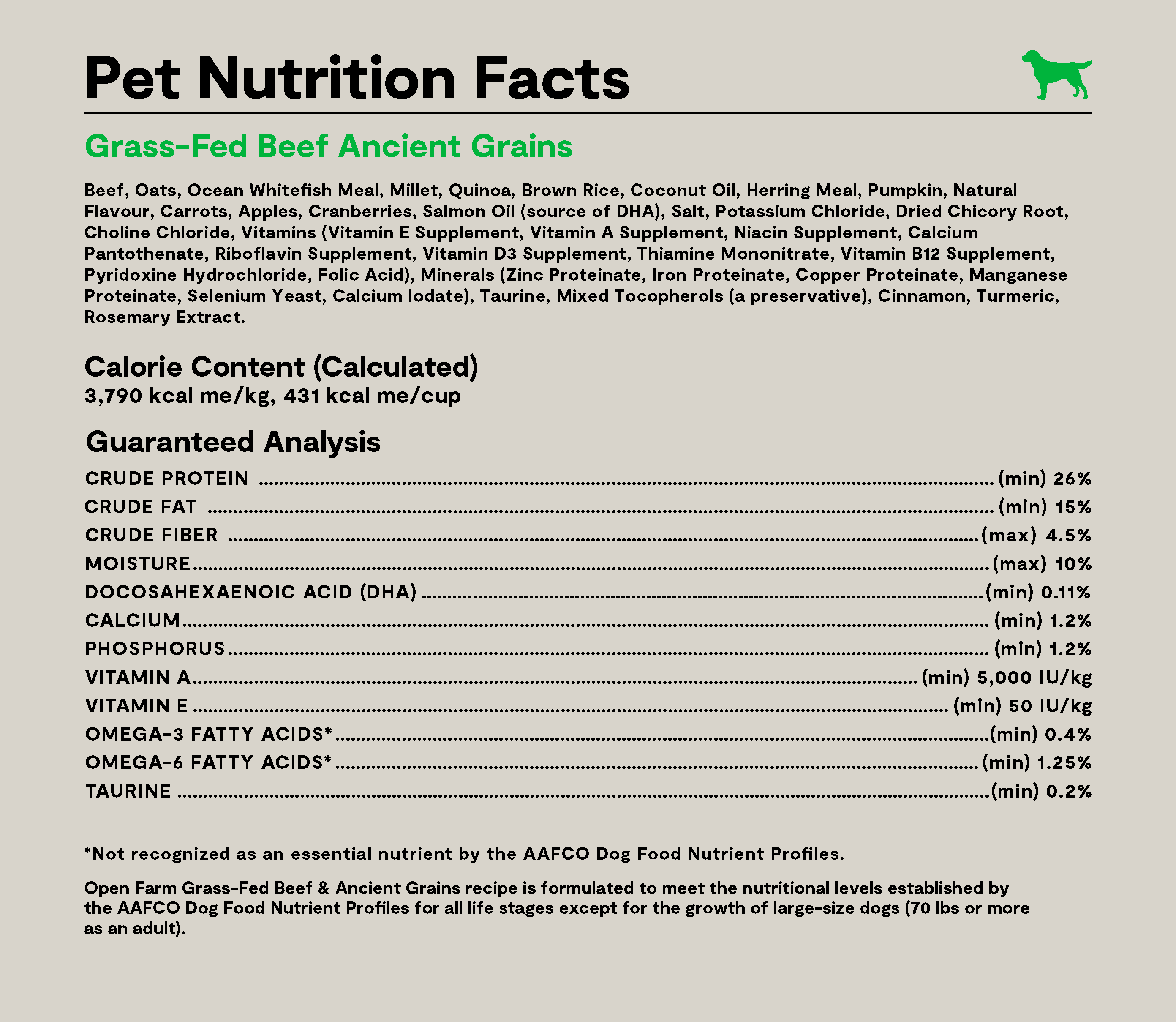 Grass-Fed Beef & Ancient Grains Dog Kibble