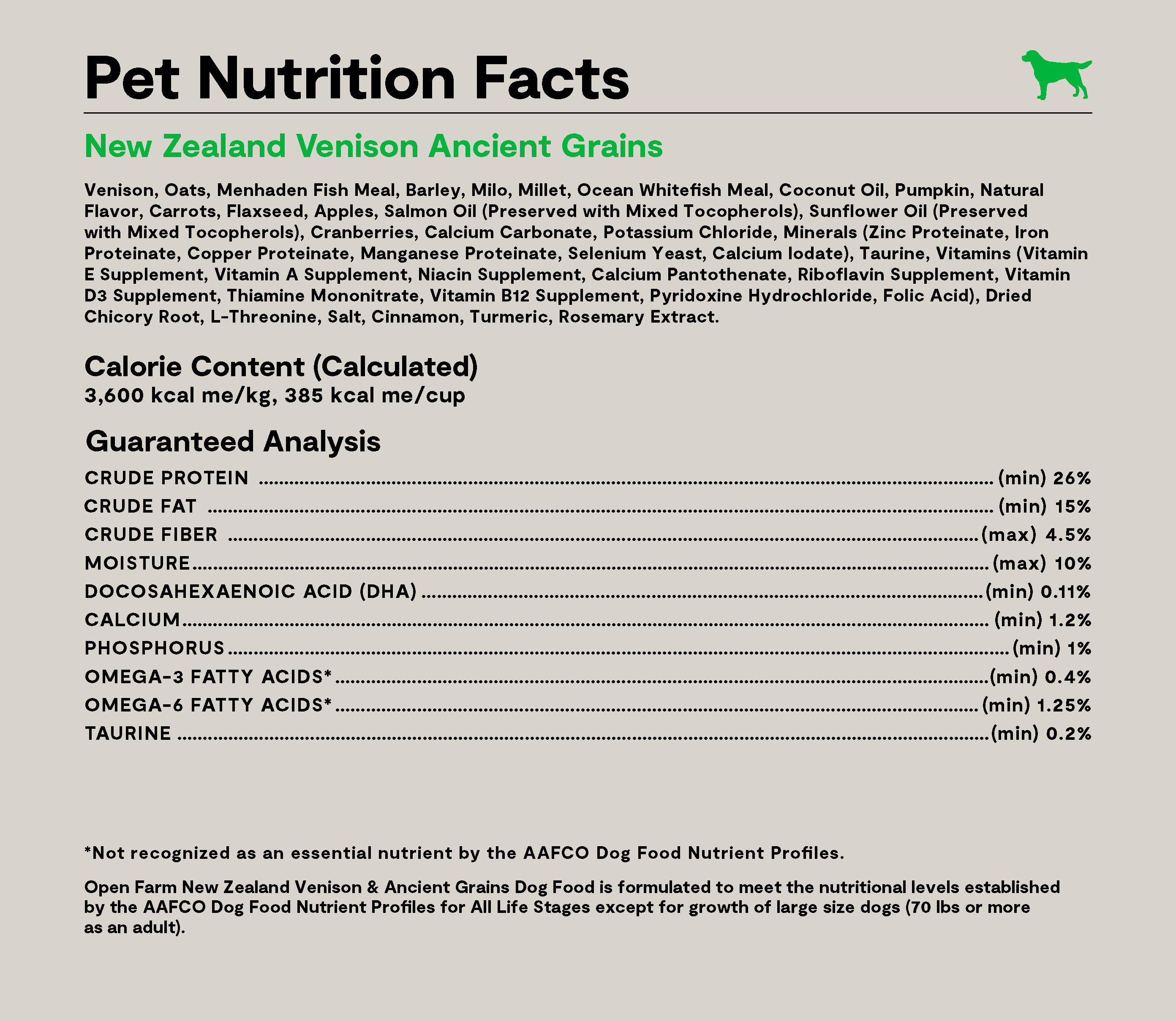 New Zealand Venison & Ancient Grains Dog Kibble