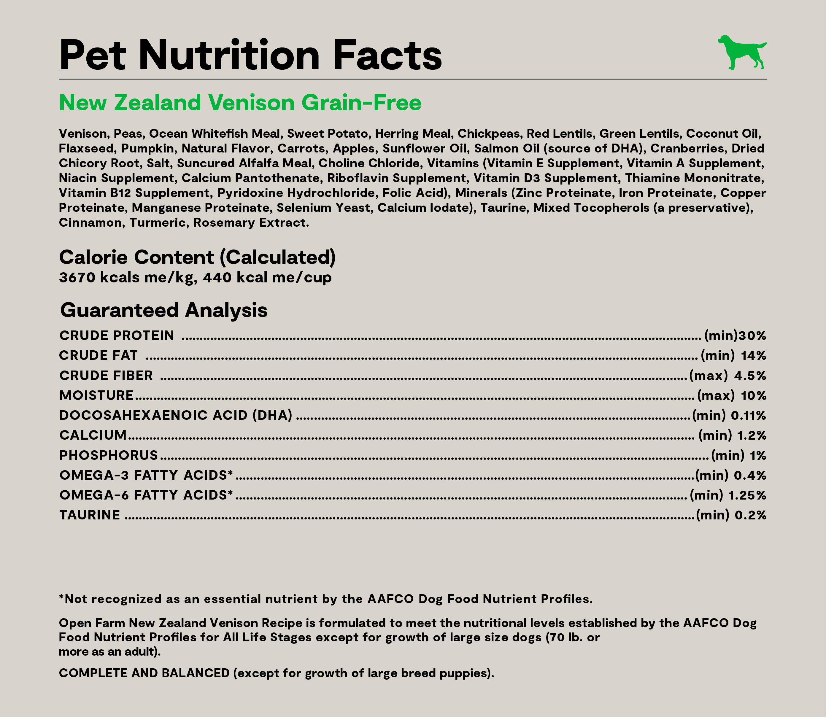New Zealand Venison Grain-Free Dog Kibble