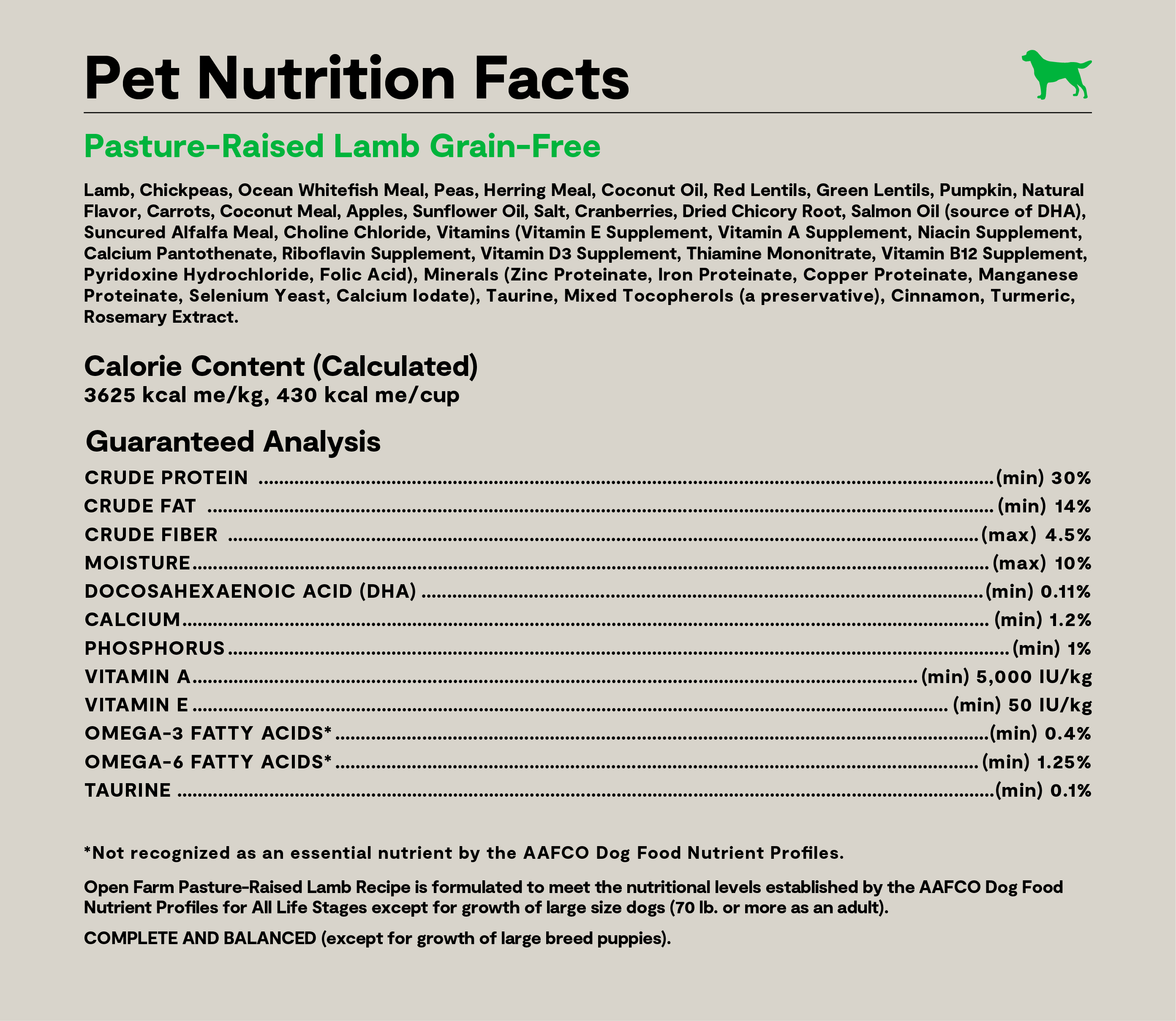 Pasture-Raised Lamb Grain-Free Dog Kibble