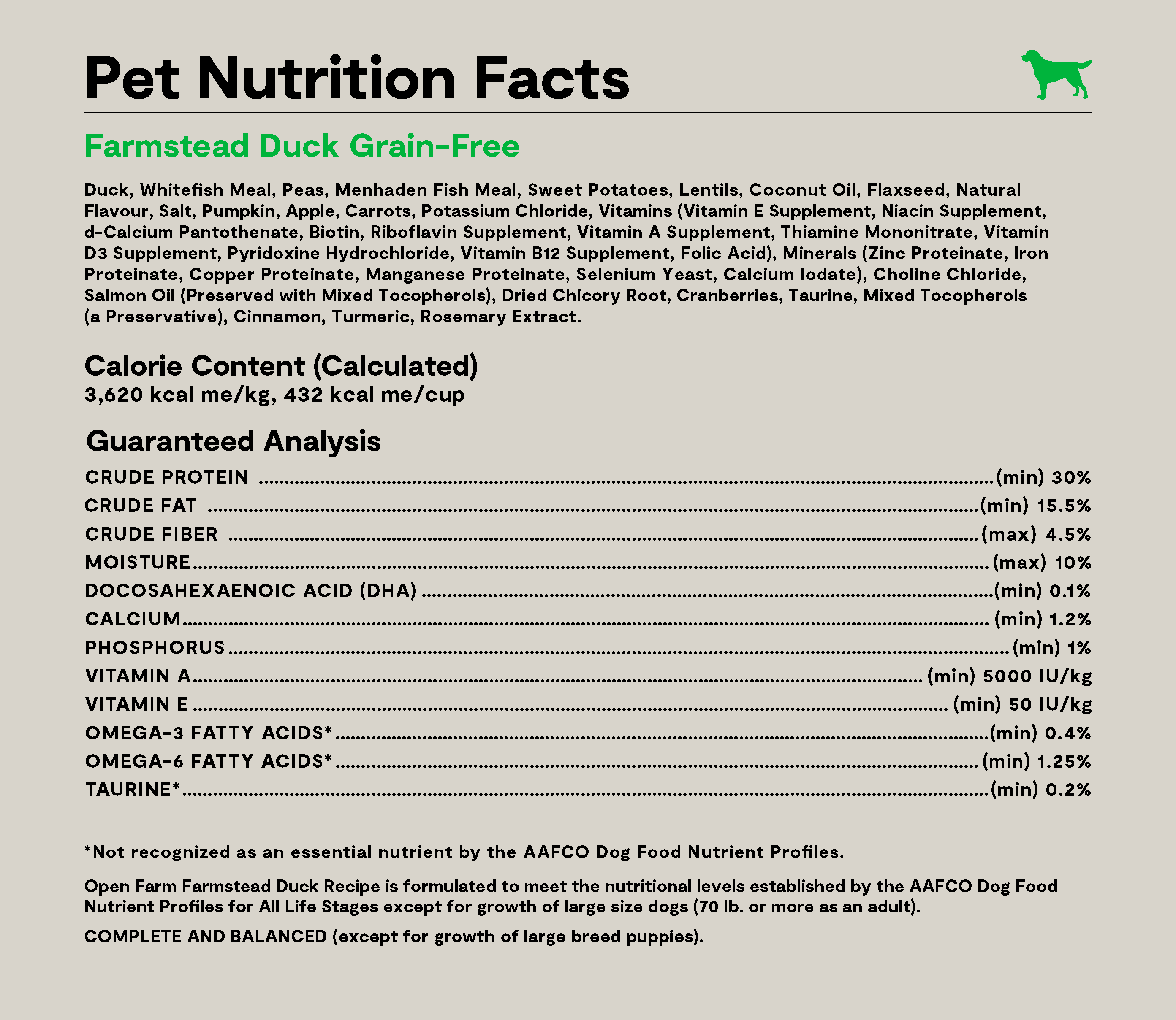 Farmstead Duck Grain-Free Dog Kibble
