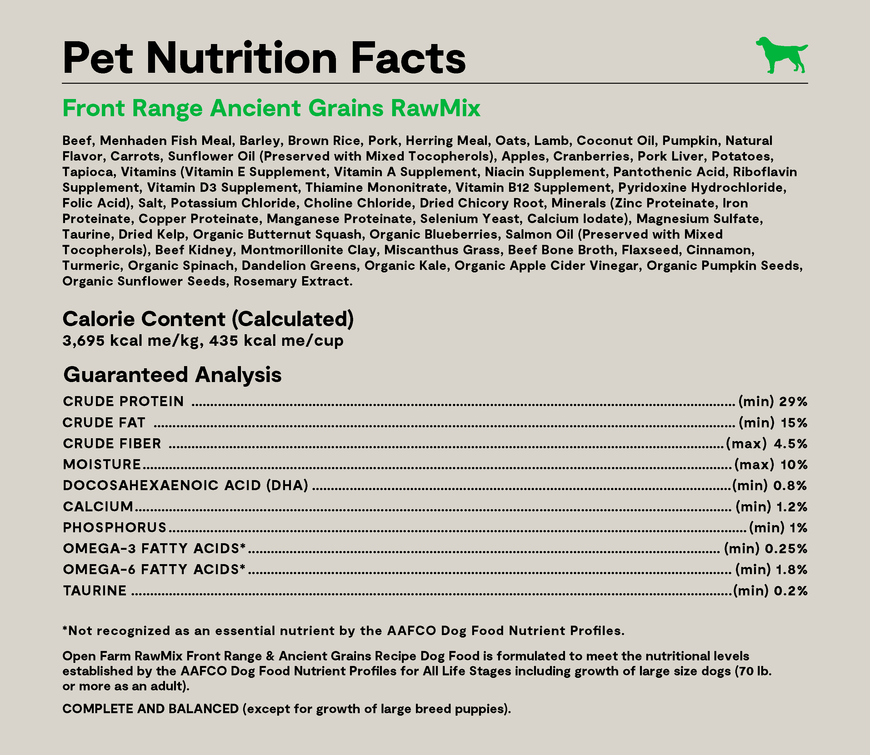 RawMix Front Range Ancient Grains Dog Kibble