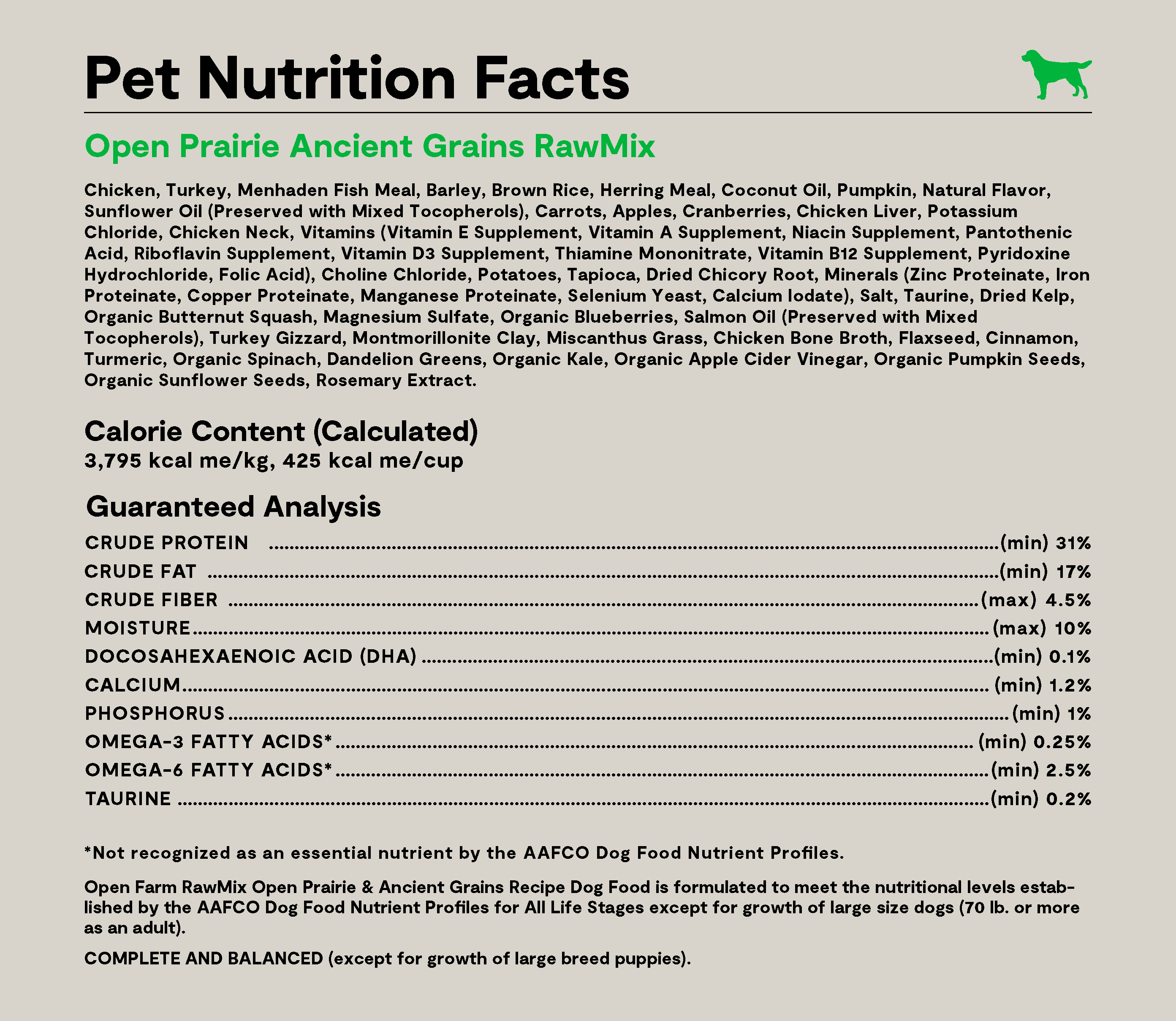 RawMix Open Prairie Ancient Grains Dog Kibble