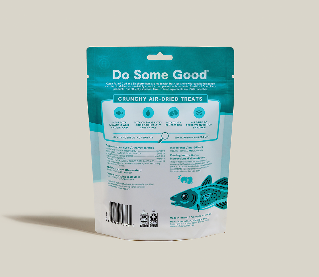 Icelandic Air-Dried Cod & Blueberry Dog Treat Bars