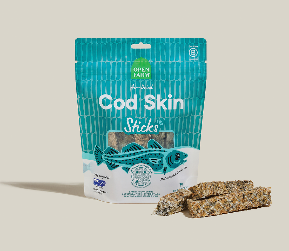 Icelandic Air-Dried Cod Skins Dog Treat Sticks