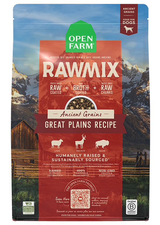 RawMix Great Plains Ancient Grains Dog Kibble by Open Farm