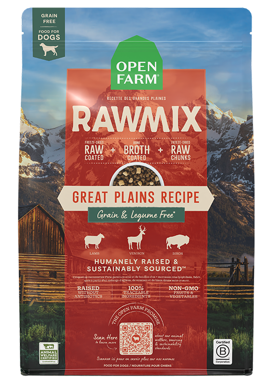 RawMix Great Plains Grain-Free Dog Kibble by Open Farm