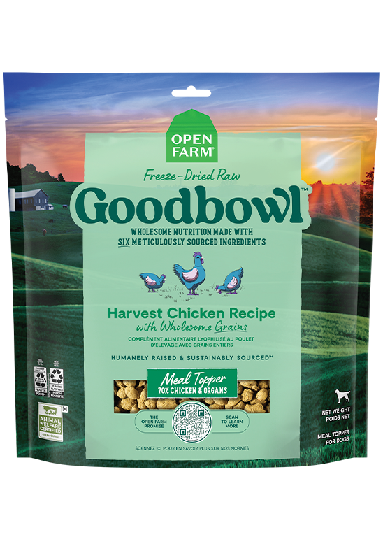 Goodbowl™ Harvest Chicken Freeze Dried Raw Morsels for Dogs by Open Farm