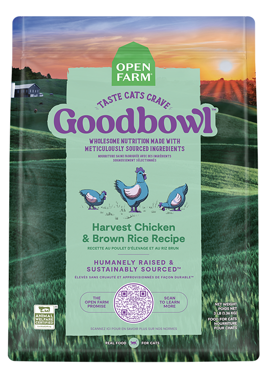 Goodbowl™ Harvest Chicken & Brown Rice Cat Kibble by Open Farm