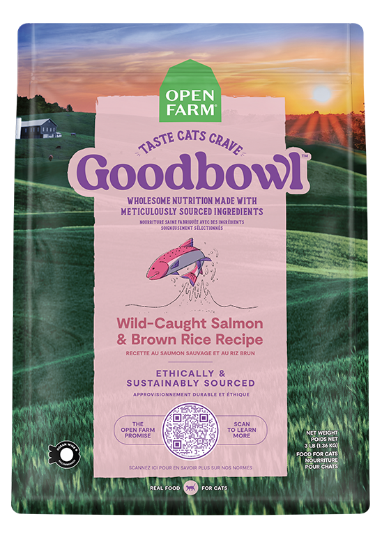 Goodbowl™ Wild-Caught Salmon & Brown Rice Cat Kibble by Open Farm