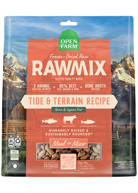 RawMix Tide & Terrain Freeze Dried Raw Morsels for Dogs by Open Farm