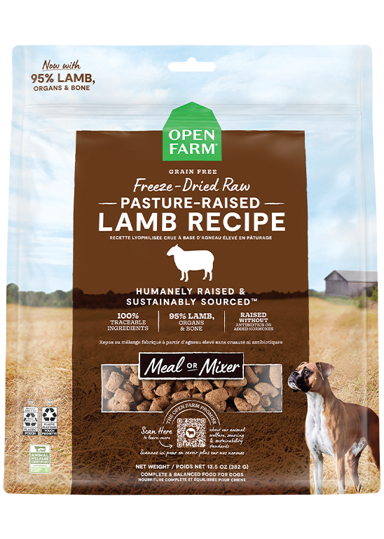 Pasture-Raised Lamb Freeze Dried Raw Morsels for Dogs by Open Farm