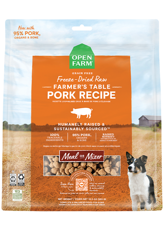 Farmer's Table Pork Freeze Dried Raw Morsels for Dogs by Open Farm