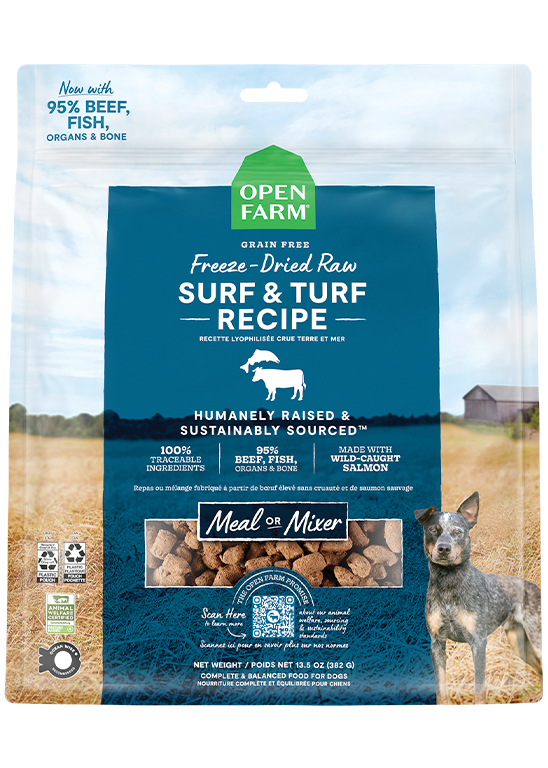 Surf & Turf Freeze Dried Raw Morsels for Dogs by Open Farm