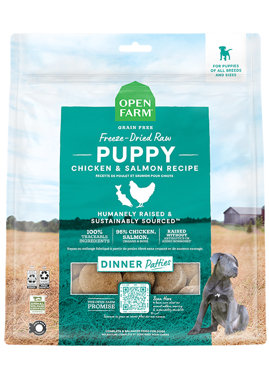 Chicken & Salmon Freeze Dried Raw Patties for Puppies by Open Farm