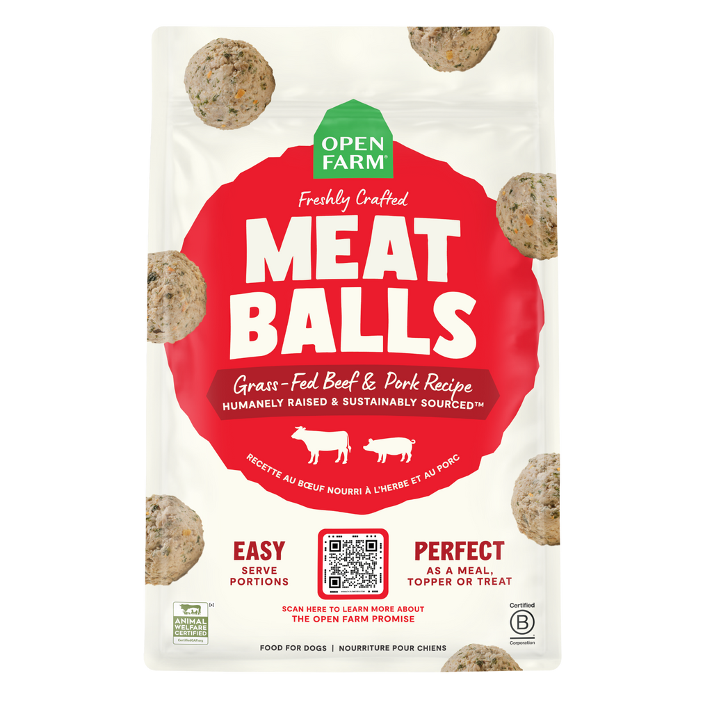 Grass-Fed Beef & Pork Freshly Crafted Meatballs for Dogs by Open Farm