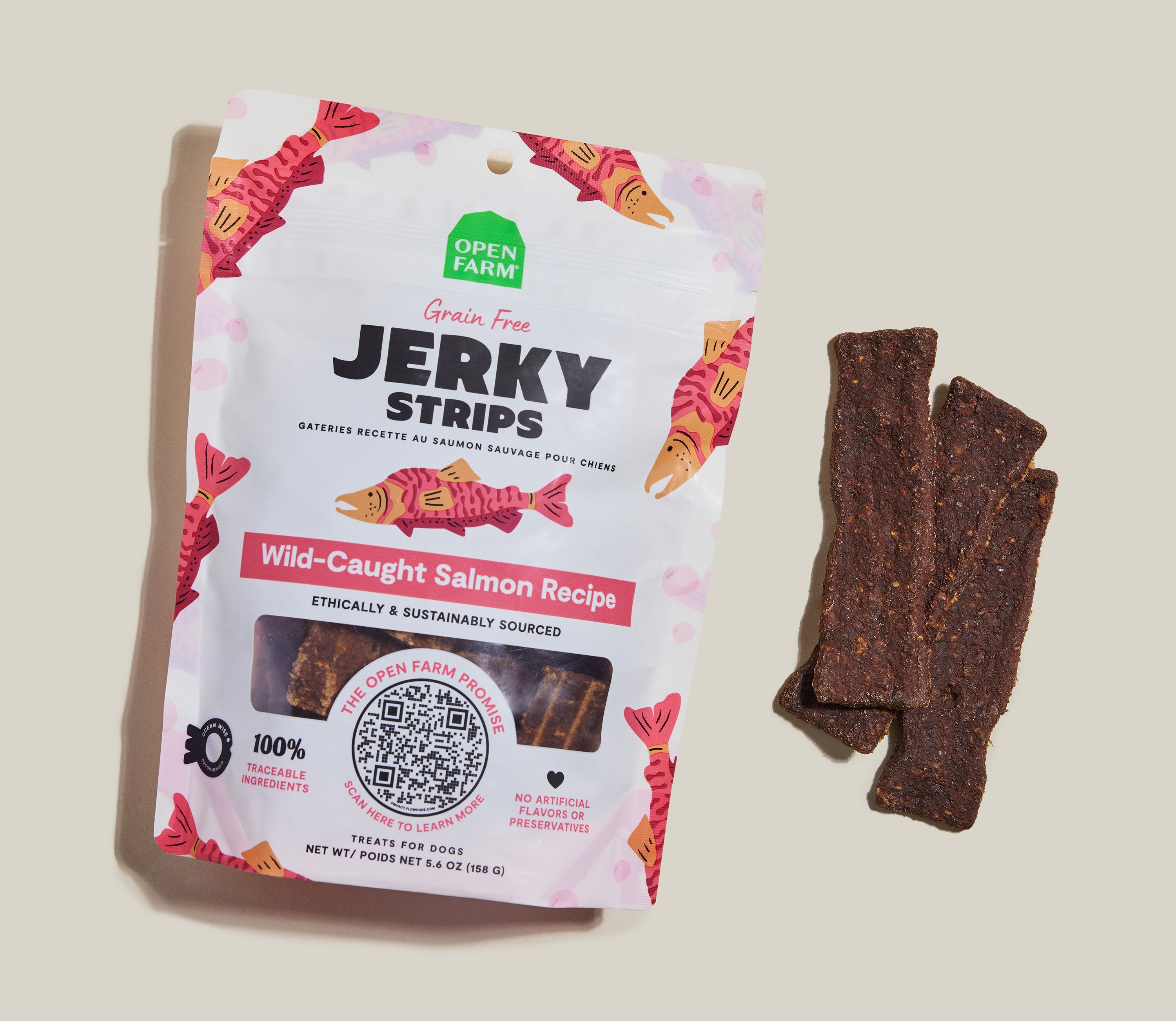 Grain-Free Wild-Caught Salmon Jerky Strips