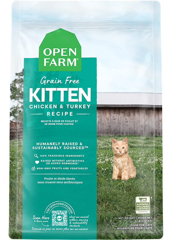 Chicken & Turkey Grain-Free Kitten Kibble by Open Farm
