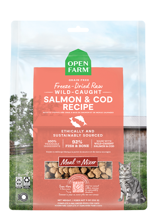 Wild-Caught Salmon & Cod Freeze Dried Raw Morsels for Cats by Open Farm