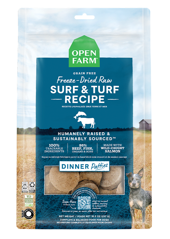 Surf & Turf Freeze Dried Raw Patties for Dogs by Open Farm